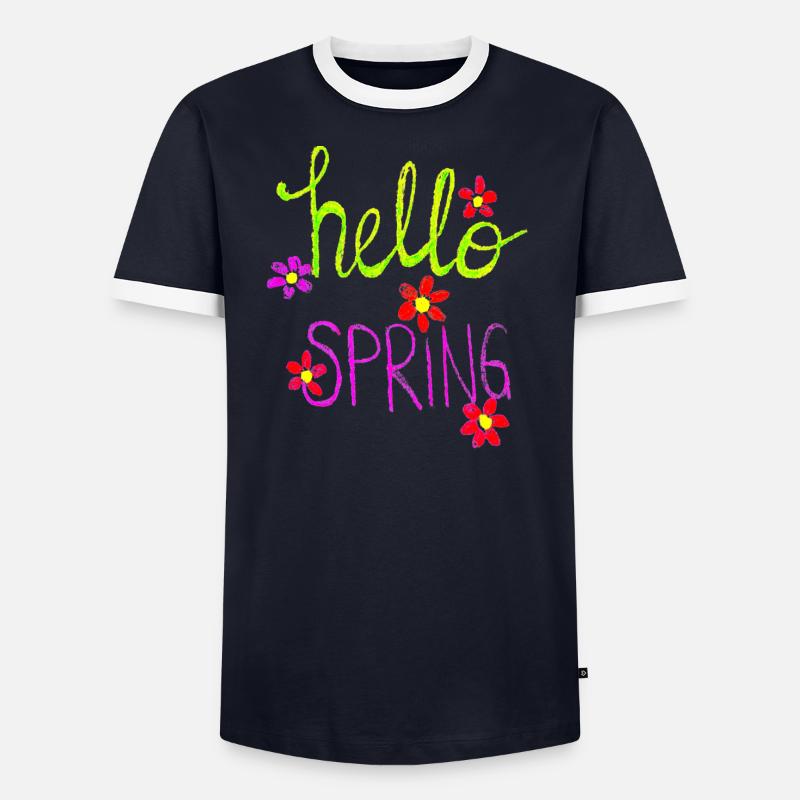 Hello Spring Springtime I love Spring Spring Men's Ringer Shirt