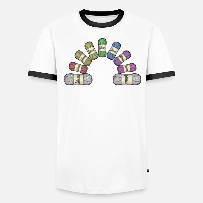 Regenbogen oder Garn Männer Kontrast-T-Shirt