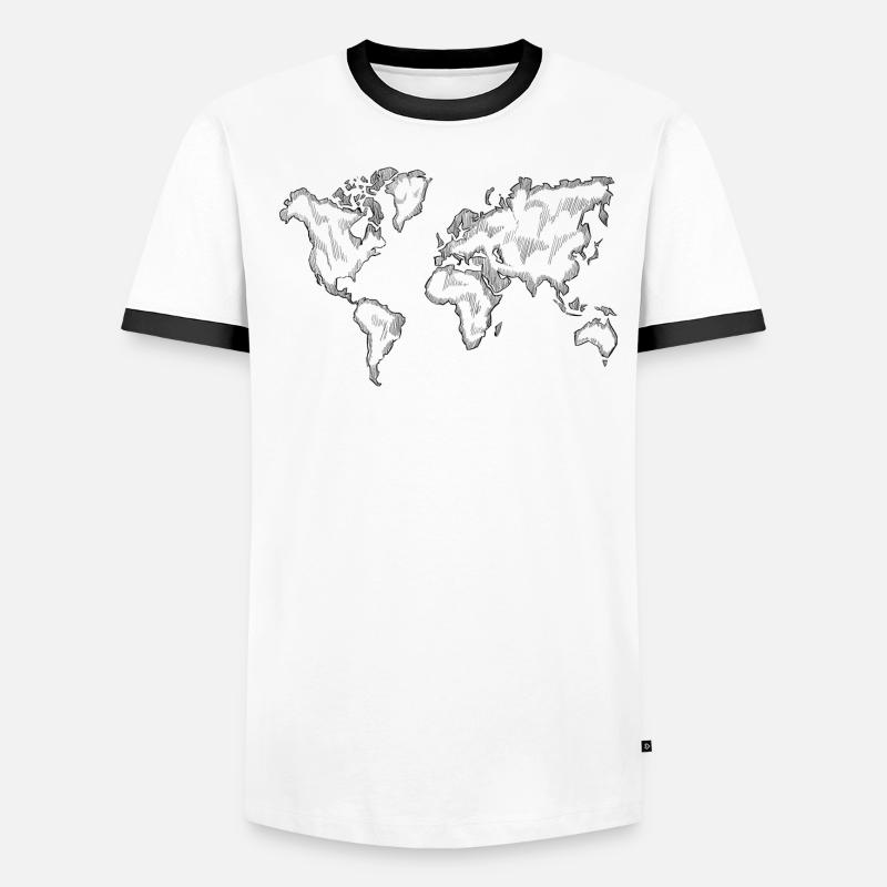 World map - drawn Men's Ringer Shirt