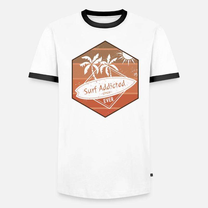 Surf Addicted Since Ever Männer Kontrast-T-Shirt
