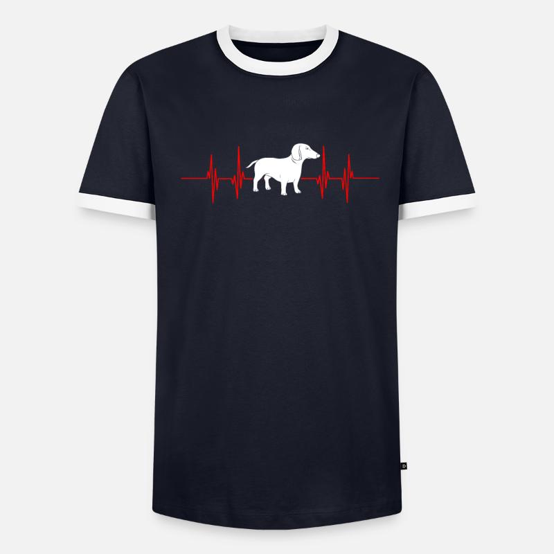 Dackel Hündchen Geschenkidee Männer Kontrast-T-Shirt