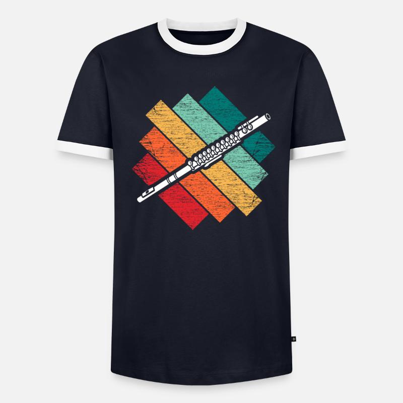 Querflöte Männer Kontrast-T-Shirt