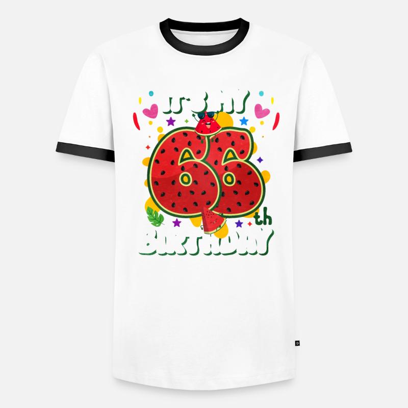 66e anniversaire Pastèque T-shirt contrasté Homme
