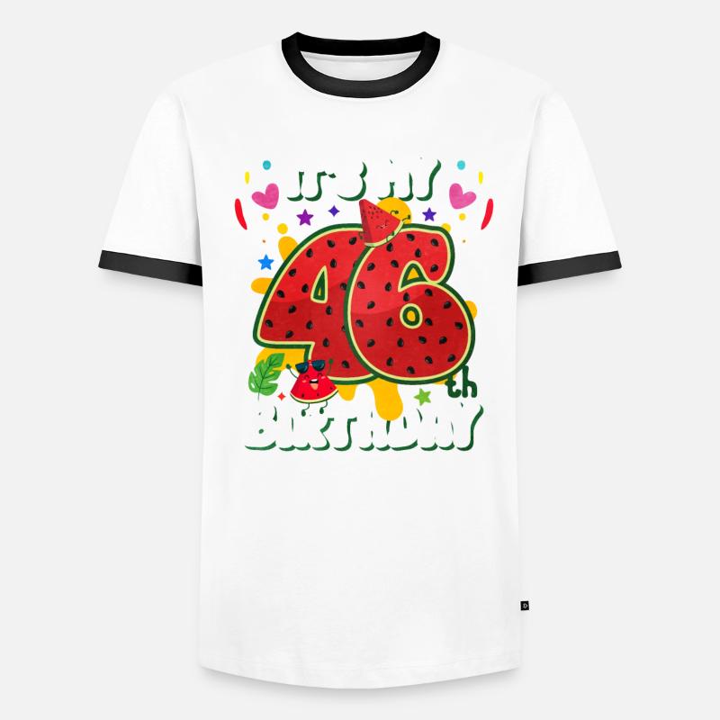 46e anniversaire Pastèque T-shirt contrasté Homme