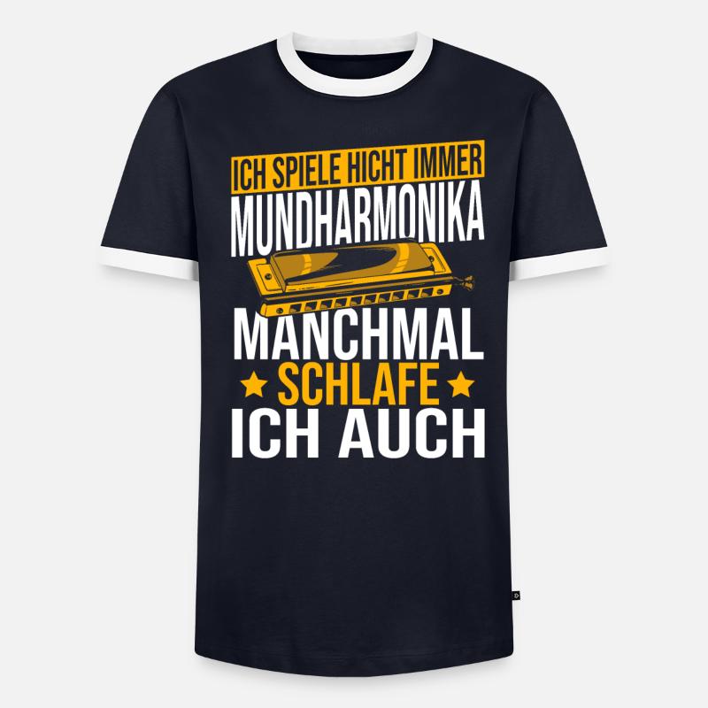 Playing Harmonica Gift - Men's Ringer Shirt - undefined