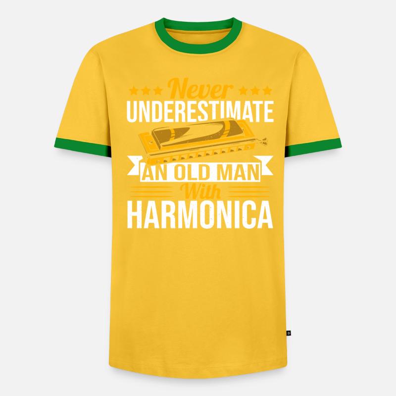 Playing Harmonica Gift - Men's Ringer Shirt - undefined