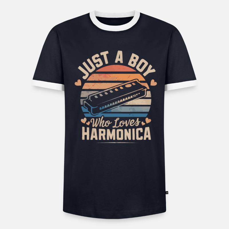 Harmonica Playing Gift - Men's Ringer Shirt - undefined