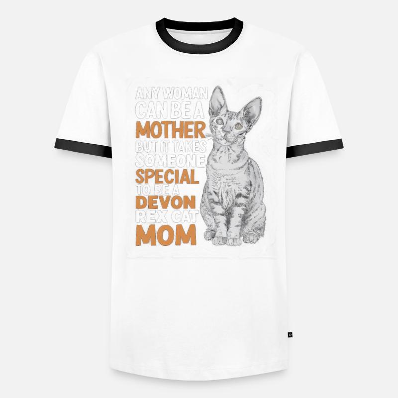 Katze Devon Rex Geschenk Männer Kontrast-T-Shirt