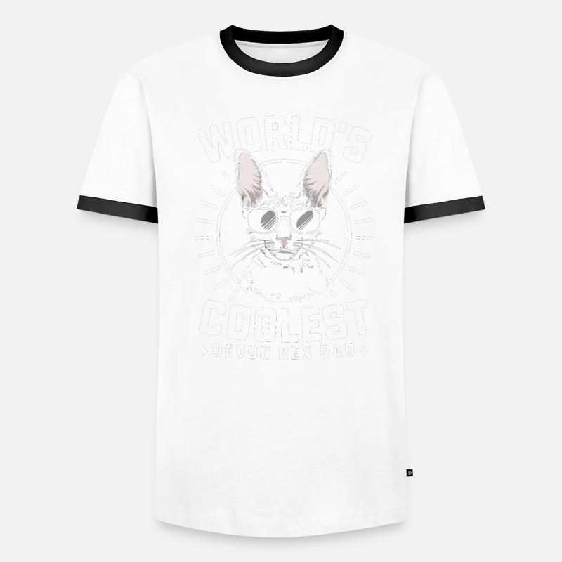 Katze Devon Rex Geschenk Männer Kontrast-T-Shirt