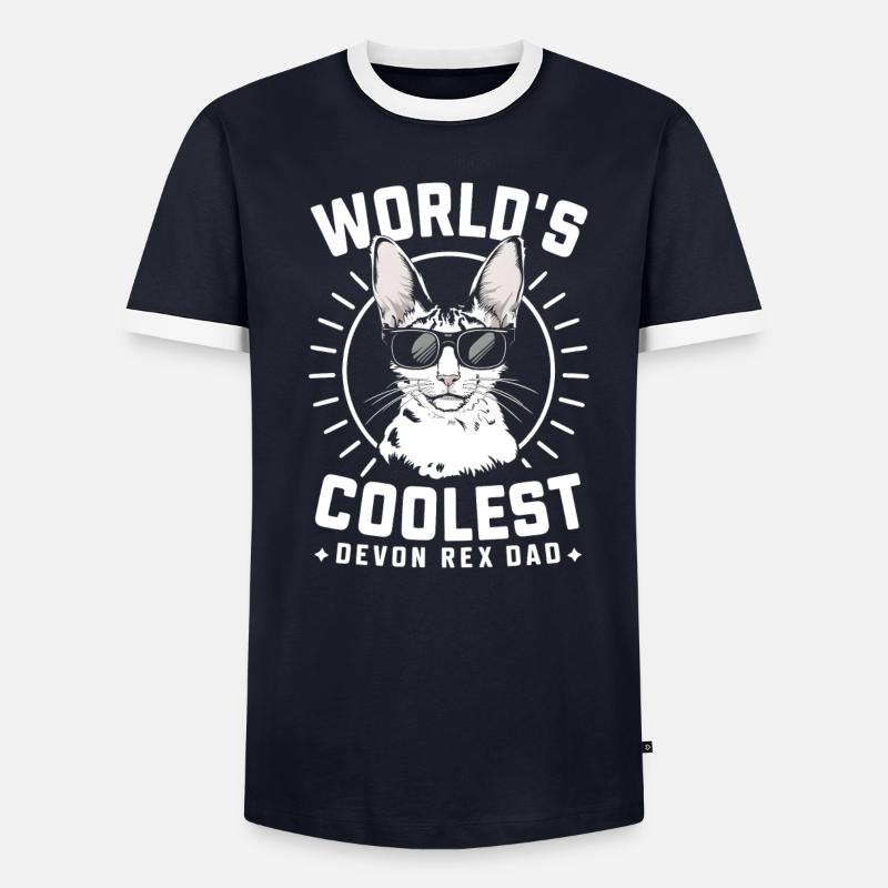 Katze Devon Rex Geschenk - Männer Kontrast-T-Shirt - undefined