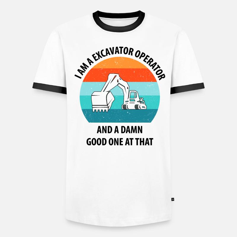 Bagger Baggerfahrer Baggerwagen Männer Kontrast-T-Shirt