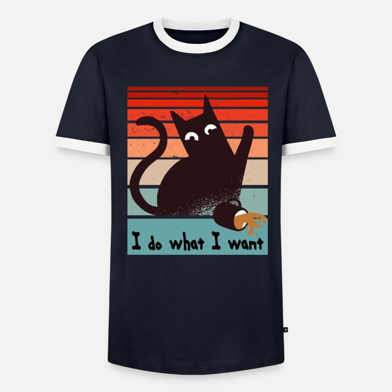 Ich mache was ich will. Lustige Katze verschüttet Männer Kontrast-T-Shirt