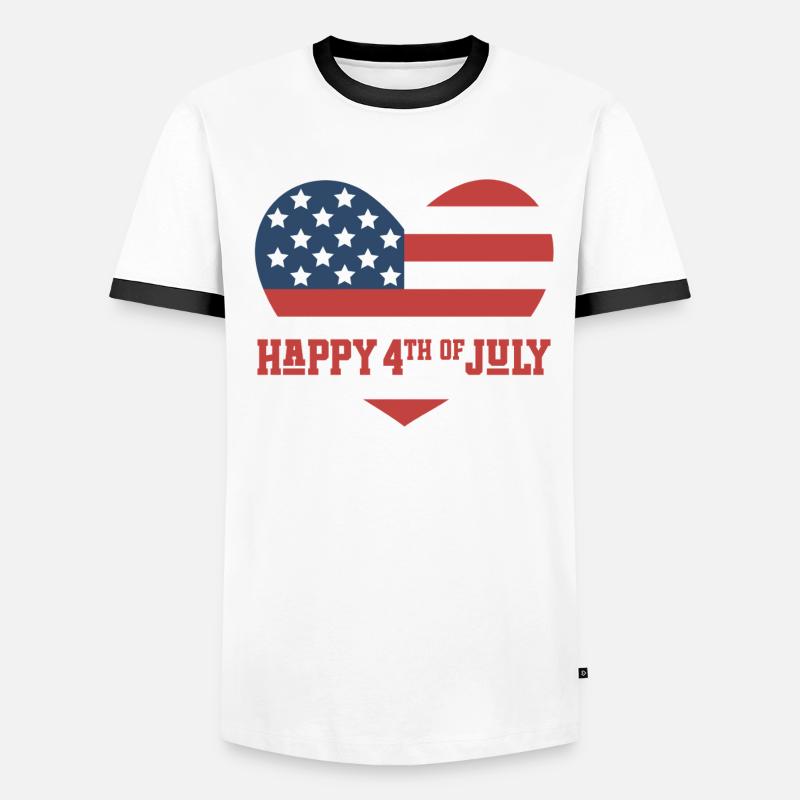 Joyeux 4 juillet T-shirt contrasté Homme