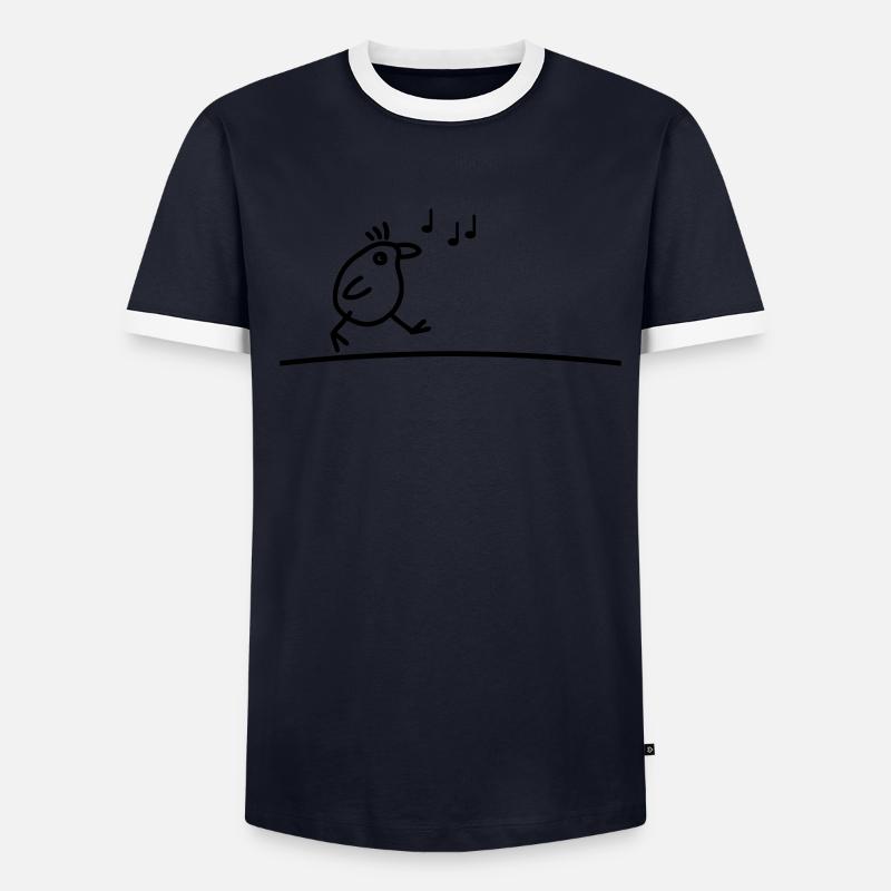 Singender Vogel - Männer Kontrast-T-Shirt - undefined