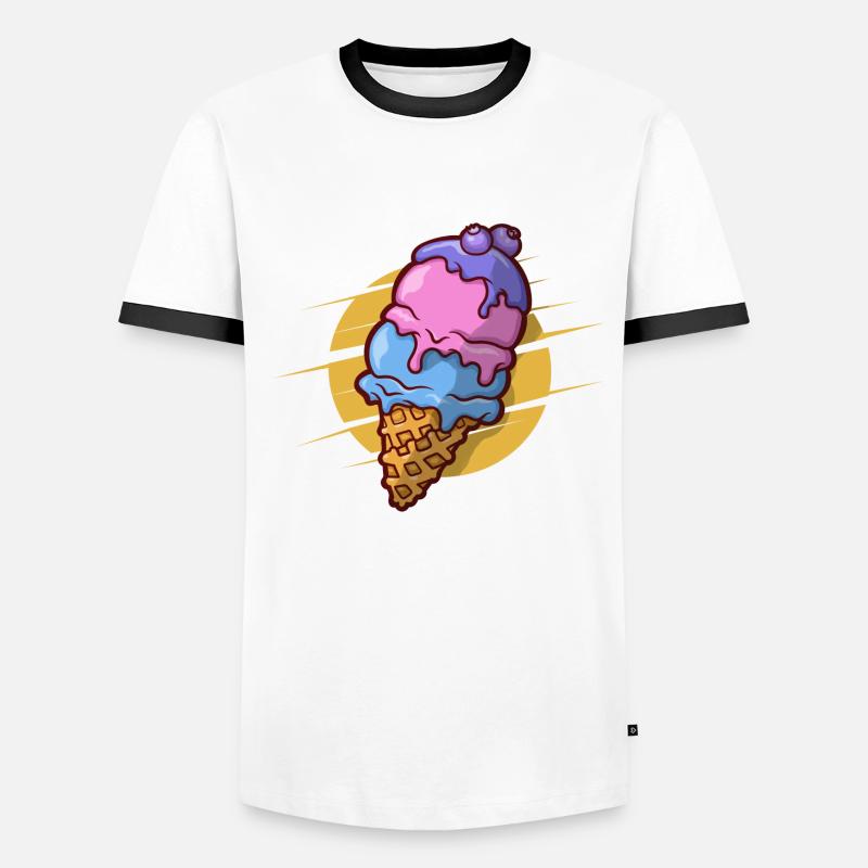 Blaubeere Eis Männer Kontrast-T-Shirt