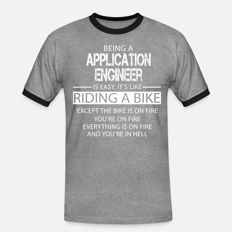 Application Engineer - Men's Ringer Shirt - heather grey/black