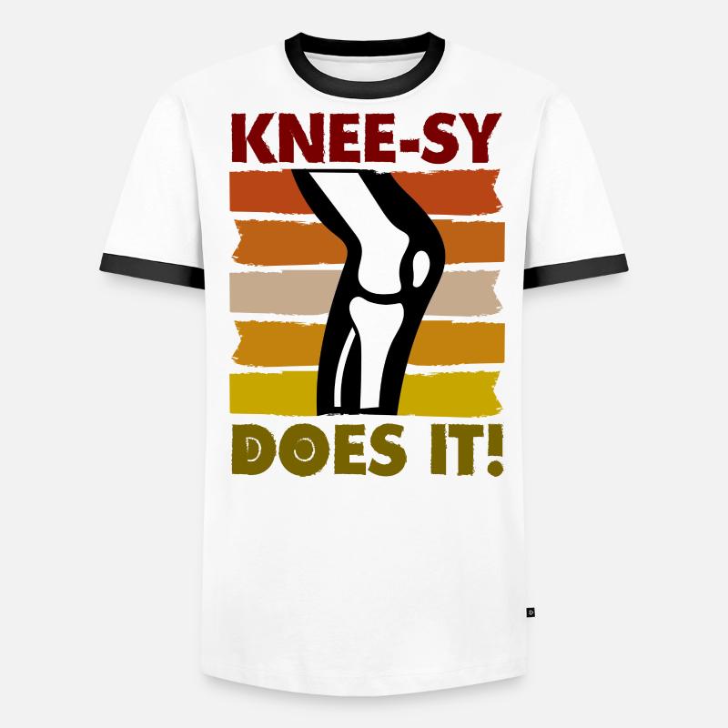 Knee-sy does it! Männer Kontrast-T-Shirt