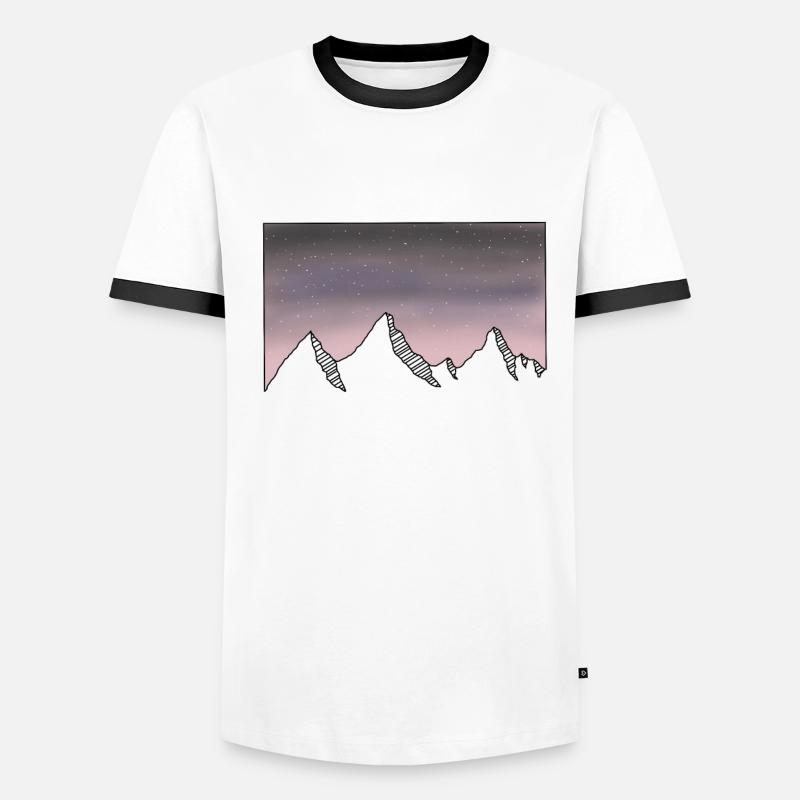 Mountains starry night sky Men's Ringer Shirt