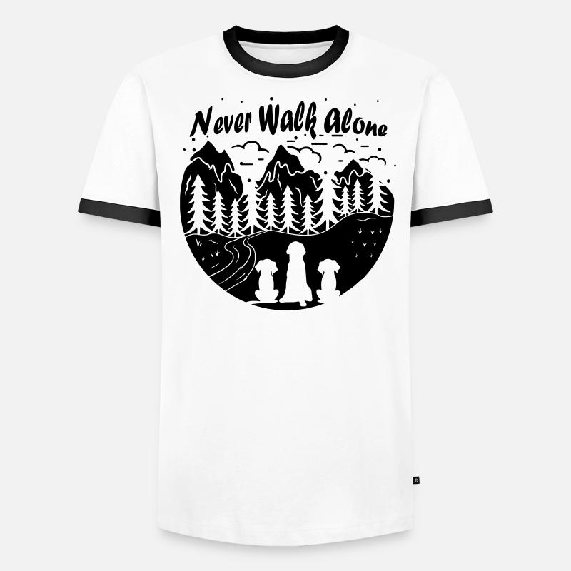 Never walk alone Männer Kontrast-T-Shirt