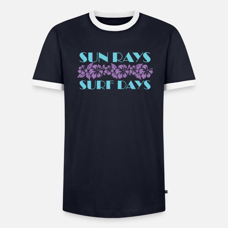 Sun Rays Surf Days Surfing Sport Wind Men's Ringer Shirt