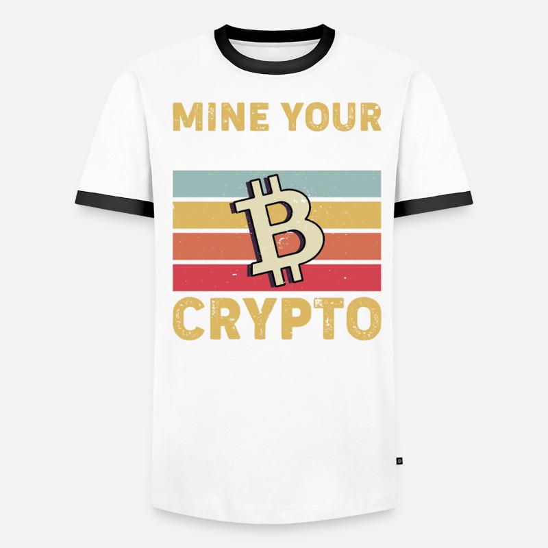 Bitcoin Krypto Kryptowährung Männer Kontrast-T-Shirt