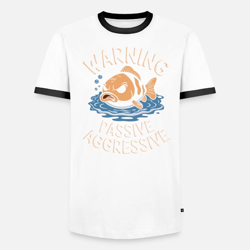 Warning Passive-Aggressive Fish Men's Ringer Shirt