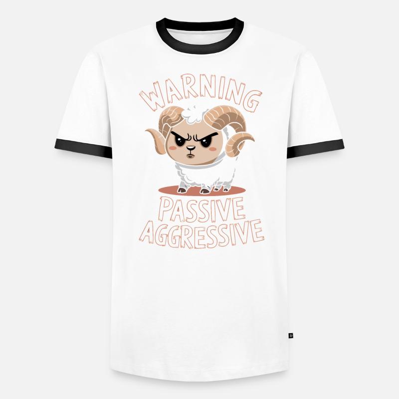 Warning Passive Aggressive Men's Ringer Shirt