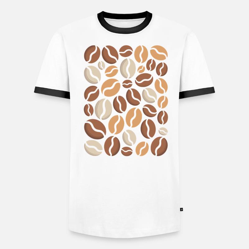 Coffee Bean Pattern Lover Men's Ringer Shirt