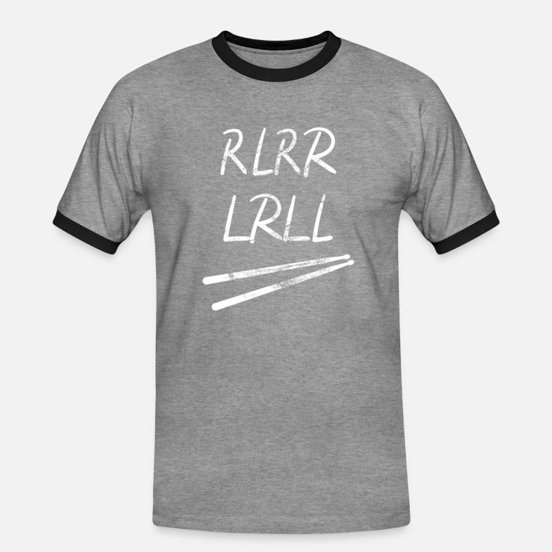 Drummer Schlagzeuger oder Percussionist Geschenk - Männer Kontrast-T-Shirt - Grau meliert/Schwarz