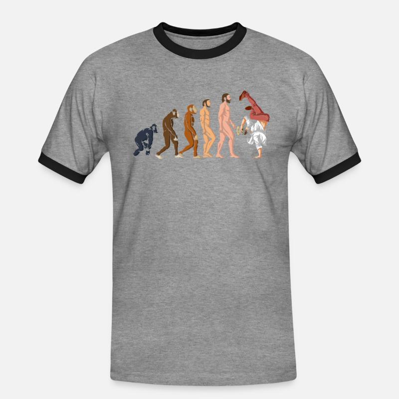 Breakdance Evolution Breakdancer Break Dance - T-shirt contrasté Homme - gris chiné/noir