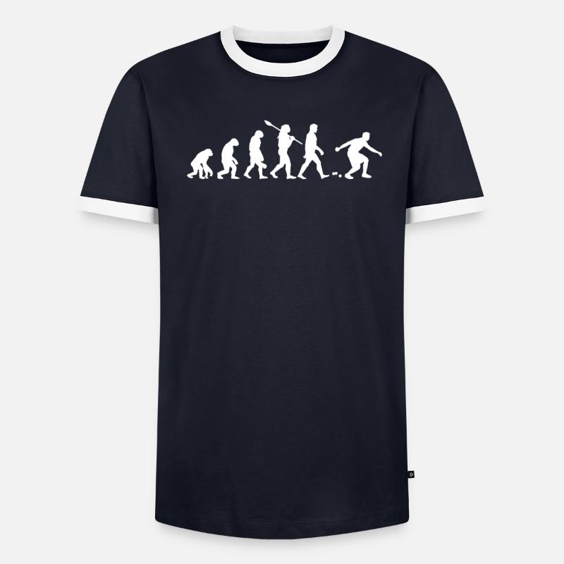 Bocce ball evolution, bocce ball - Männer Kontrast-T-Shirt - undefined
