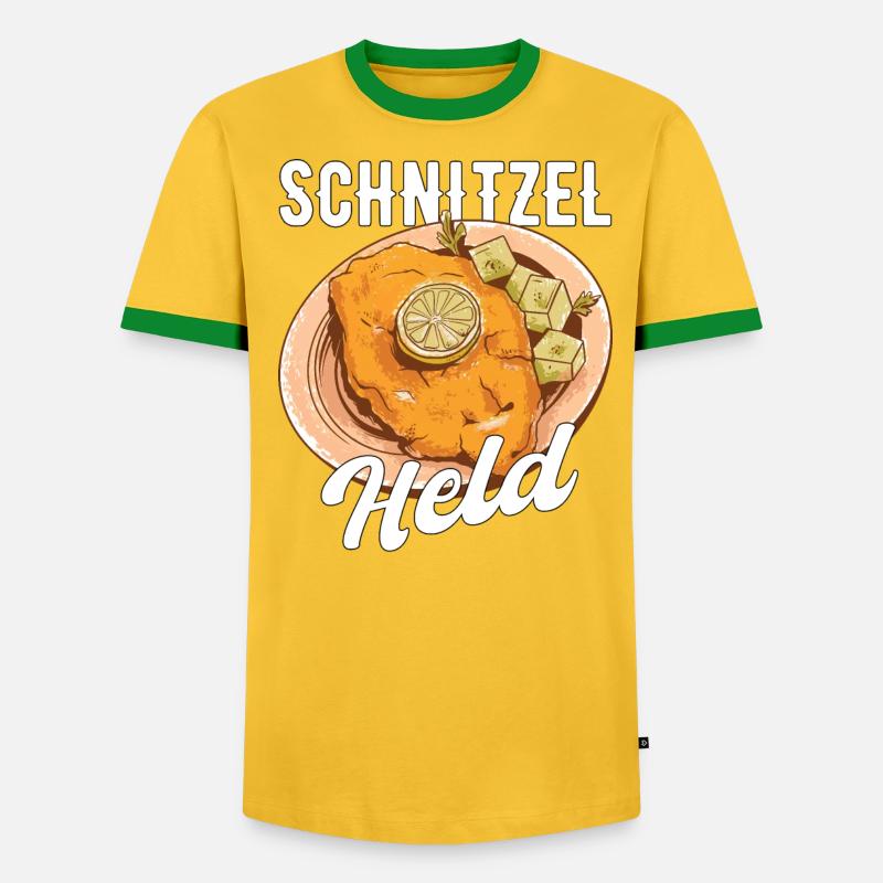 Schnitzel Held Fleisch Geschenk - Männer Kontrast-T-Shirt - undefined