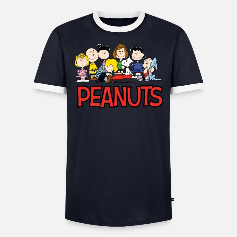 Peanuts Snoopy e il logo dei suoi amici - Maglietta Contrast da uomo - grigio melange/nero