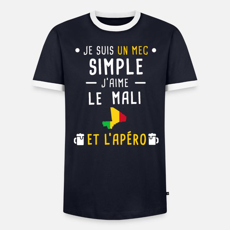 mali afrique apéro mec simple T-shirt contrasté Homme