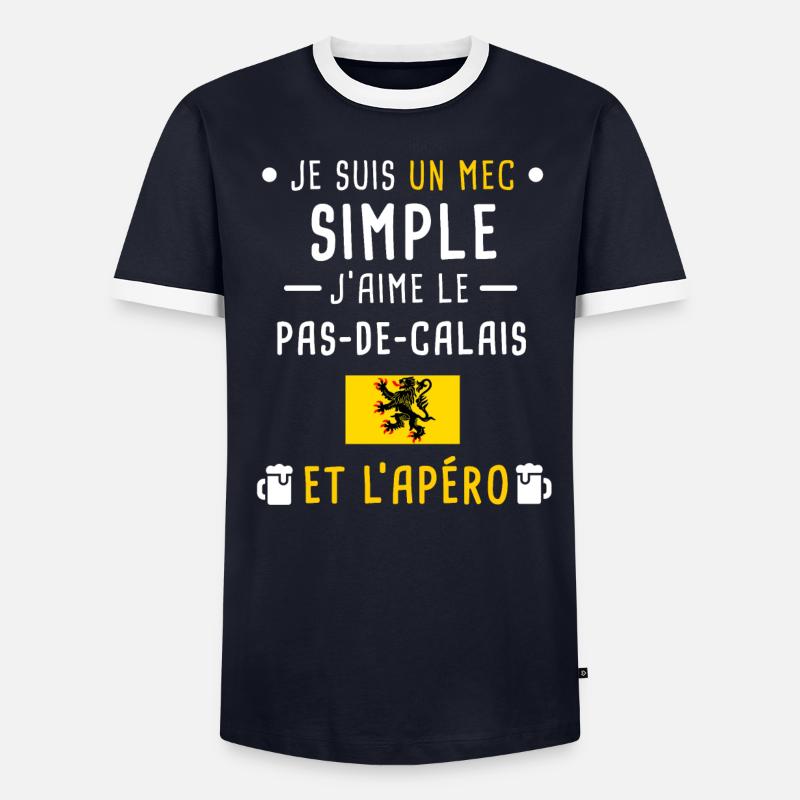 pas-de-calais drapeau apéro mec simple T-shirt contrasté Homme