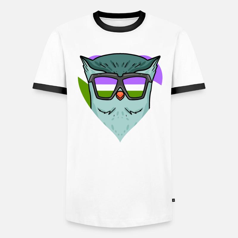 Genderqueer Eule Männer Kontrast-T-Shirt