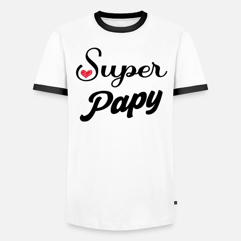 Mon Papy C'est Un Super Papy Cadeau Papi T-shirt contrasté Homme