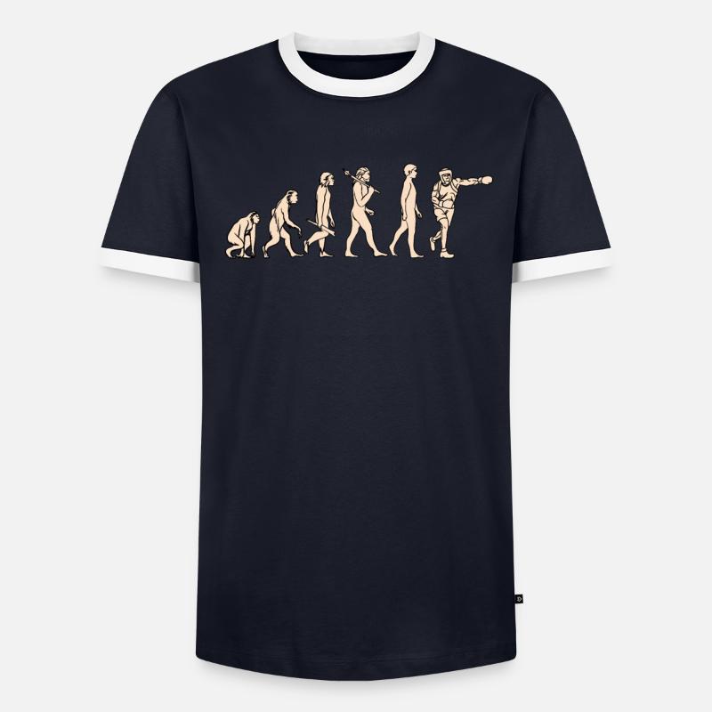 Boxe Evolution Boxe du singe au boxeur T-shirt contrasté Homme