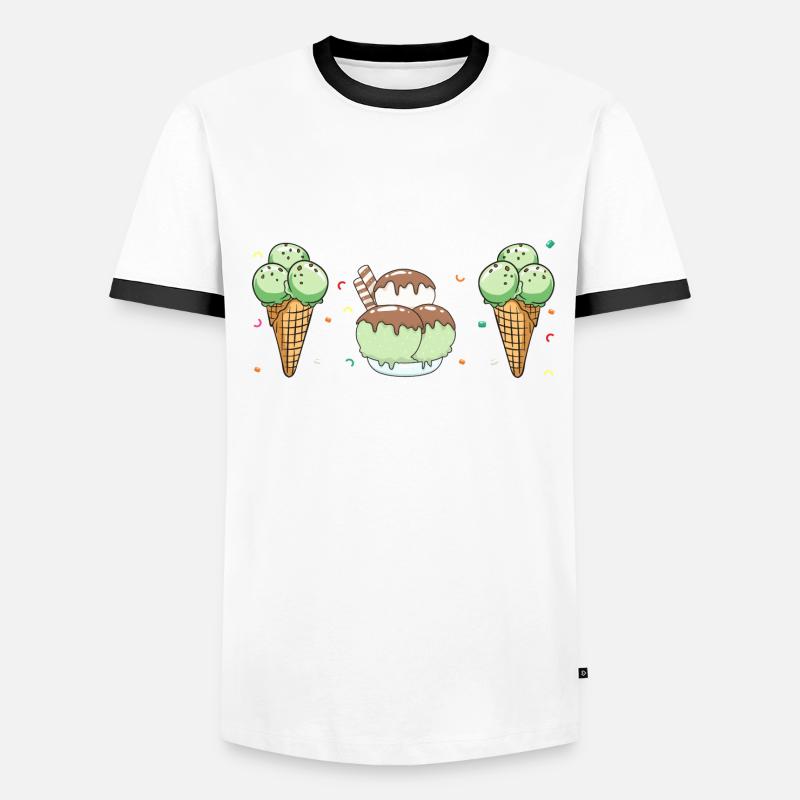 Team Mint Choc Eiswaffel Eiscreme Eis Männer Kontrast-T-Shirt