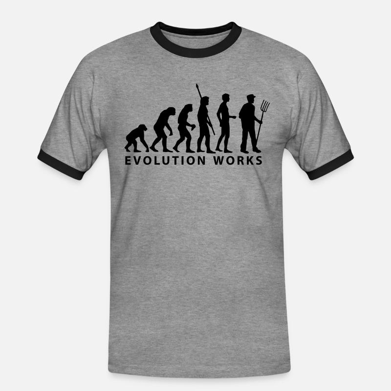 evolution_bauer - Men's Ringer Shirt - heather grey/black