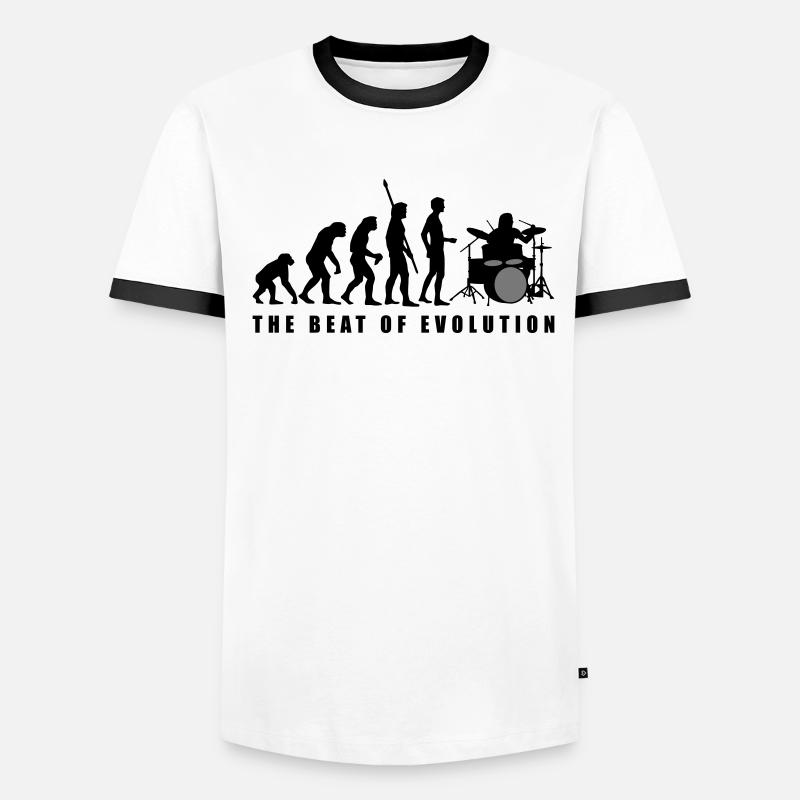 evolution_drummer_c_2c Männer Kontrast-T-Shirt