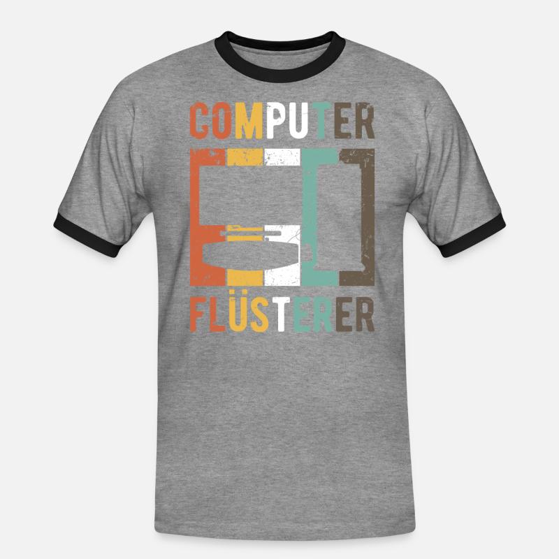 Computerflüsterer Programm Entwickler - Männer Kontrast-T-Shirt - Grau meliert/Schwarz