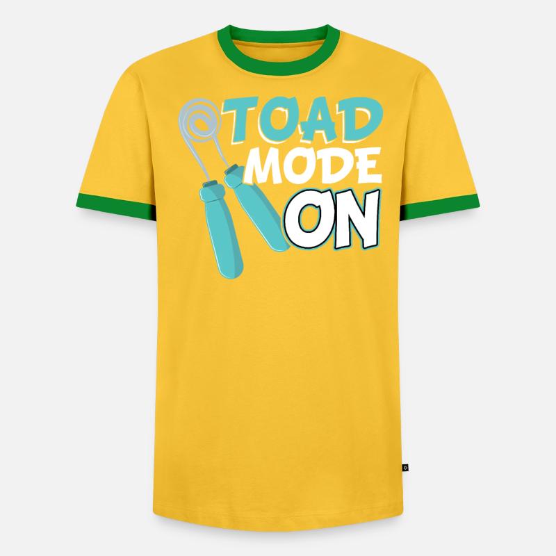 Toad Mode On - Jump Rope - Männer Kontrast-T-Shirt - Grau meliert/Schwarz