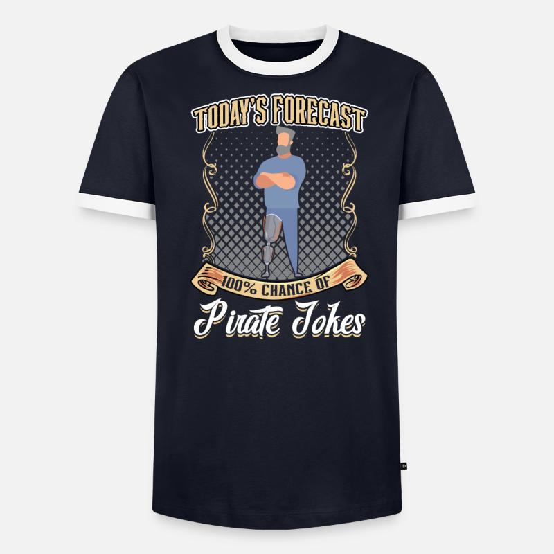 100 pour cent de chance de prothèse de jambe Pirate Jokes T-shirt contrasté Homme