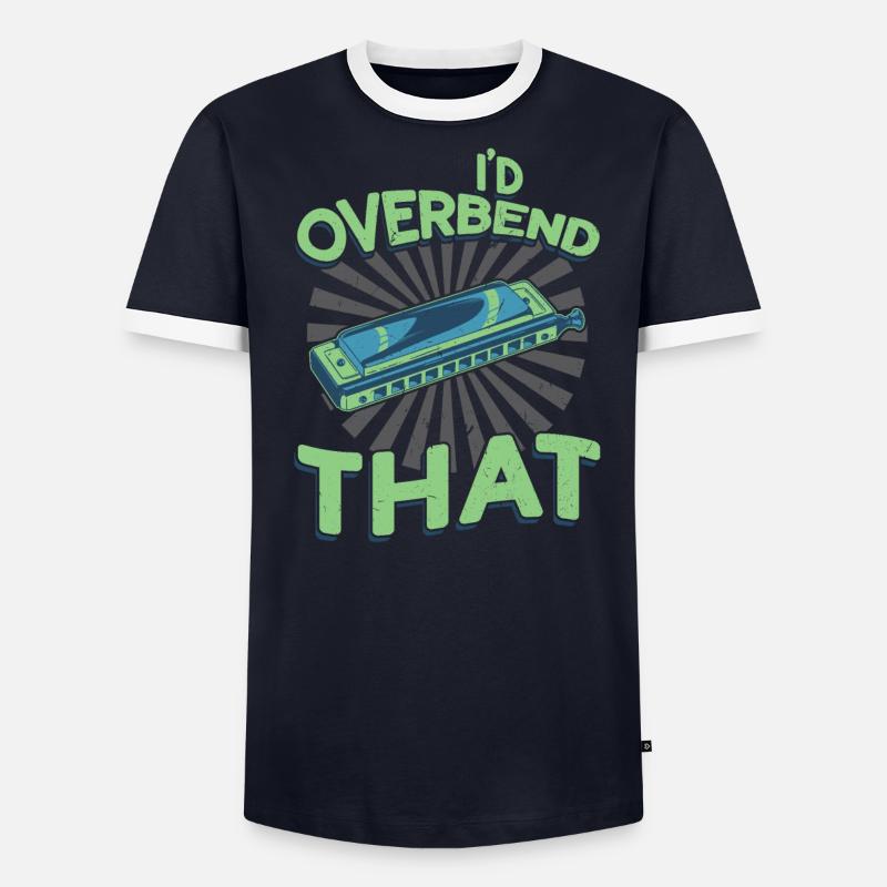I'd Overbend That - Harmonica Player - Männer Kontrast-T-Shirt - undefined