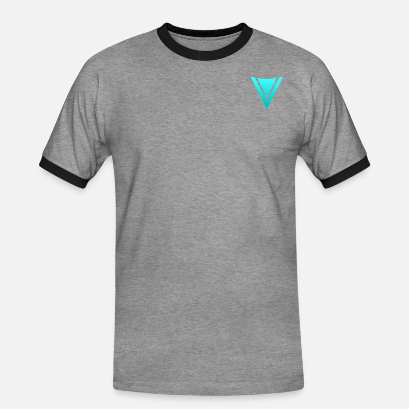 FronzeDE Basic Turquoise - Men's Ringer Shirt - heather grey/black