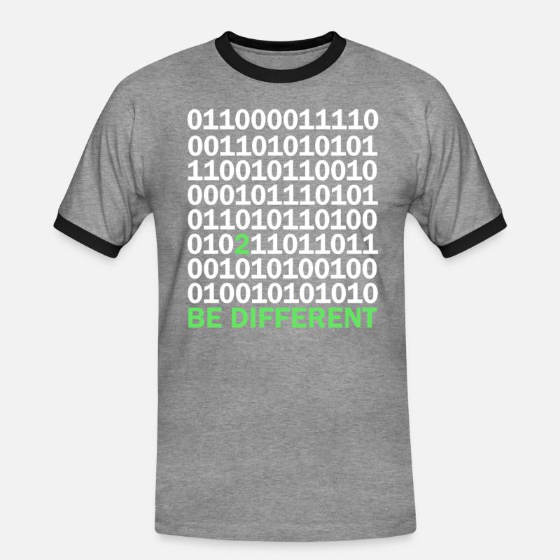 Binary Code Be Different - Men's Ringer Shirt - heather grey/black