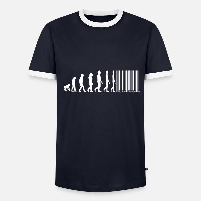 Evolution Barcode - Männer Kontrast-T-Shirt - undefined