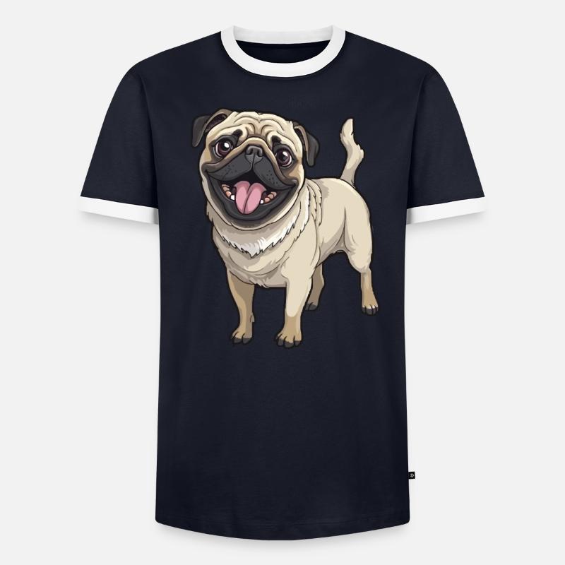 Treuherziges Hündchen Boxer Männer Kontrast-T-Shirt
