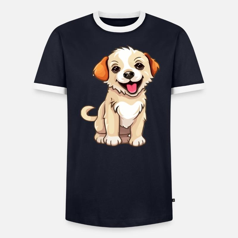 Süßes Hündchen Männer Kontrast-T-Shirt